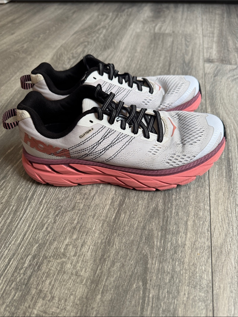 Hoka one one Clifton6 Women’s Sneakers - White, Pink & Black